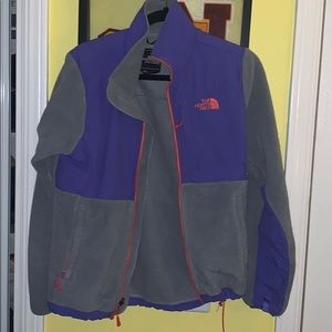 North face Grey with purple and orange